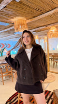 Kahve kısa kaban