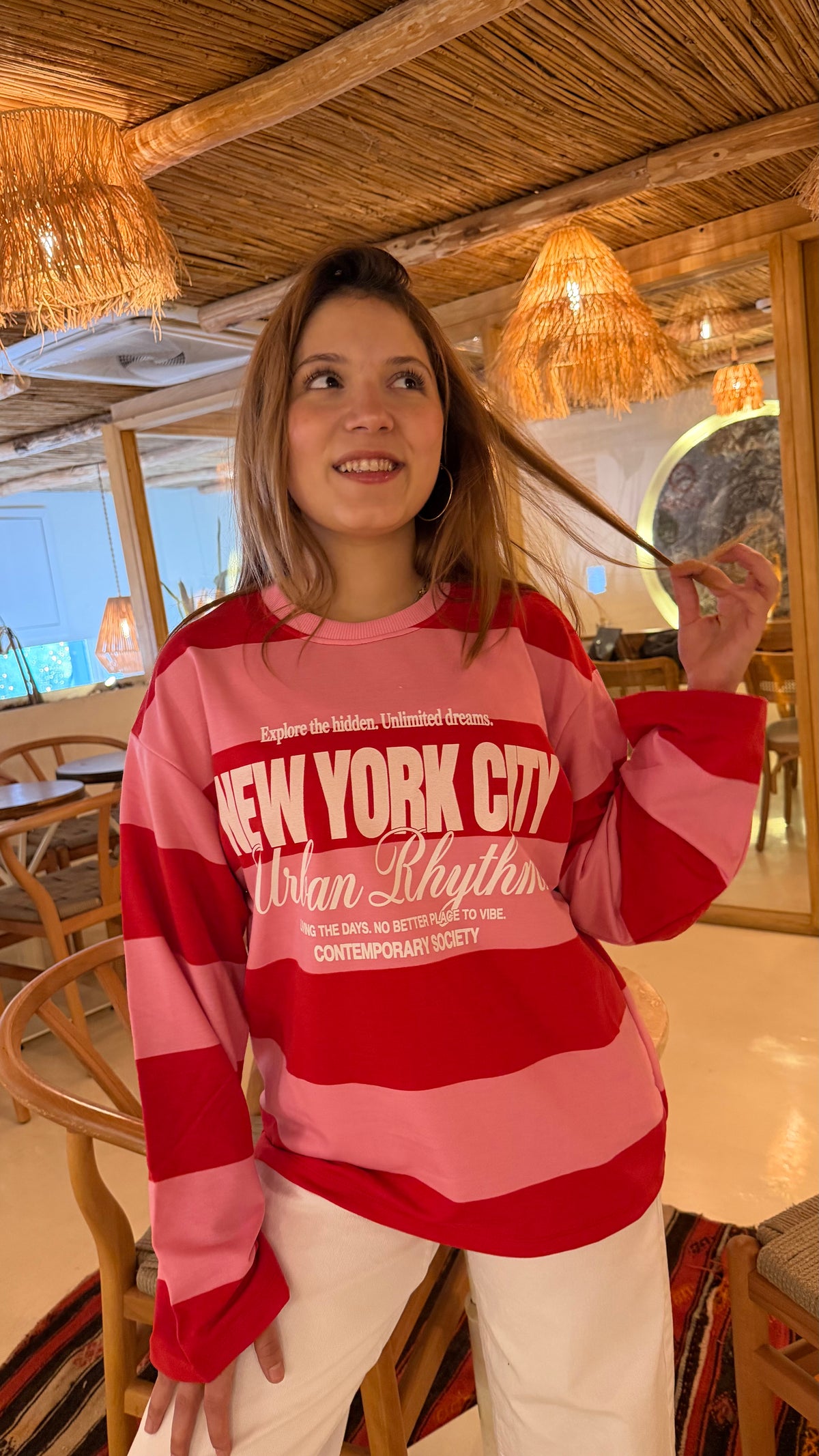 Pembe New York sweat