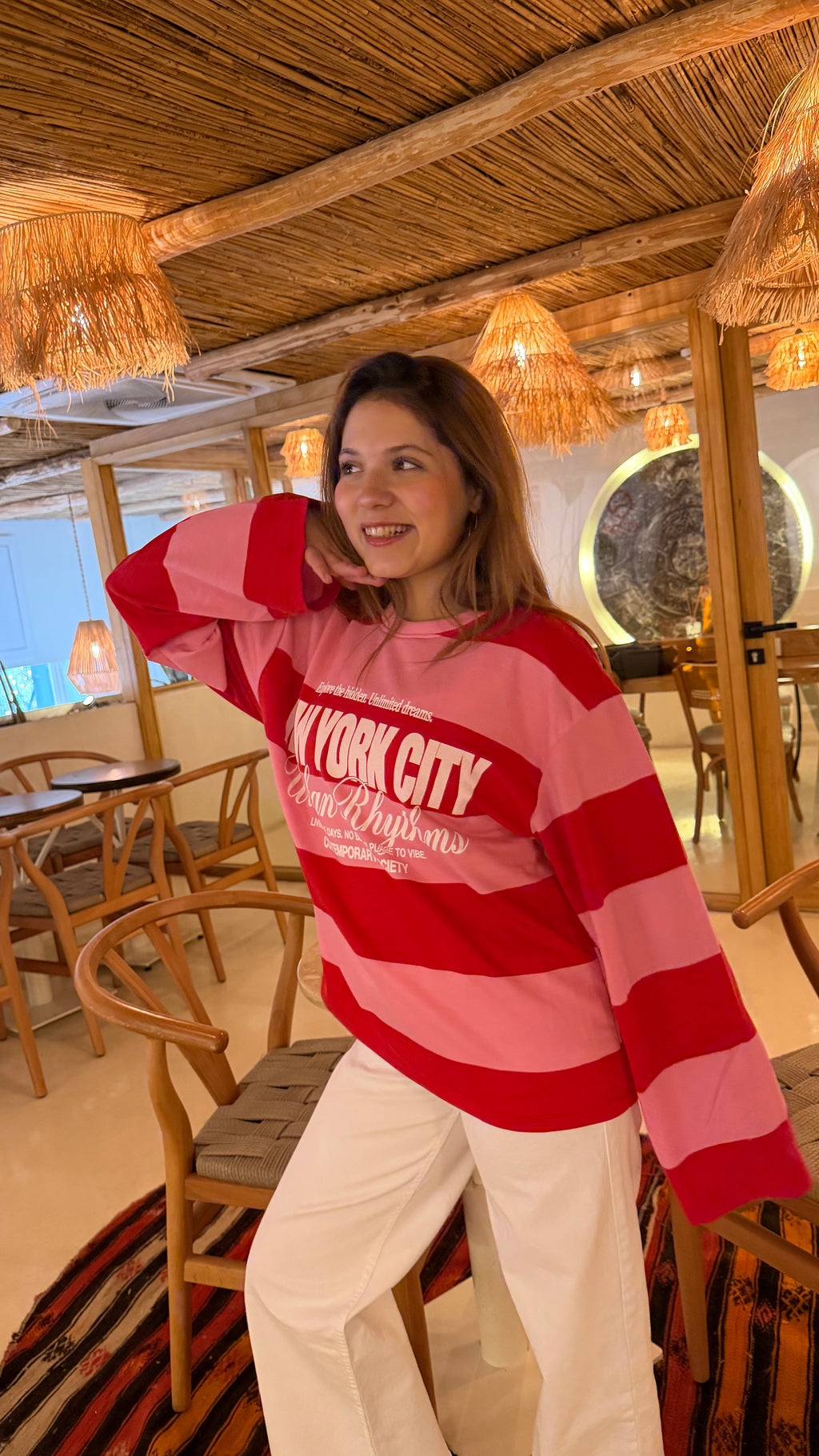 Pembe New York sweat