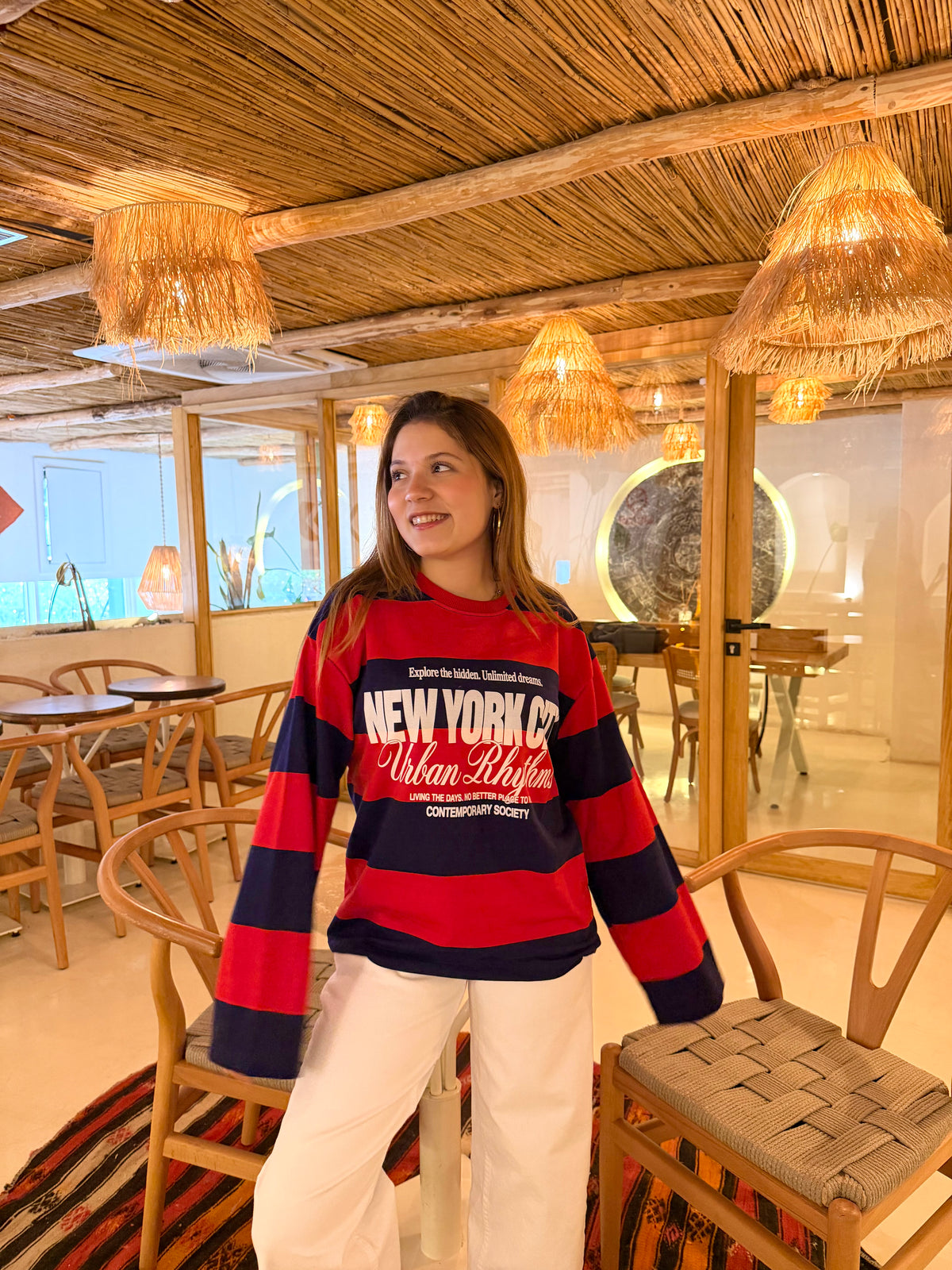 Kırmızı lacivert New York