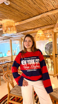 Kırmızı lacivert New York