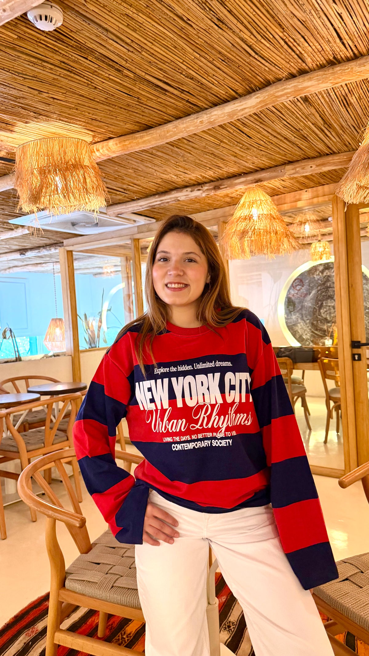 Kırmızı lacivert New York