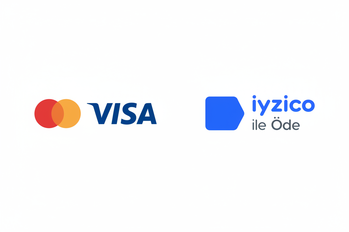 Visa ve İyzico Ödeme Logoları